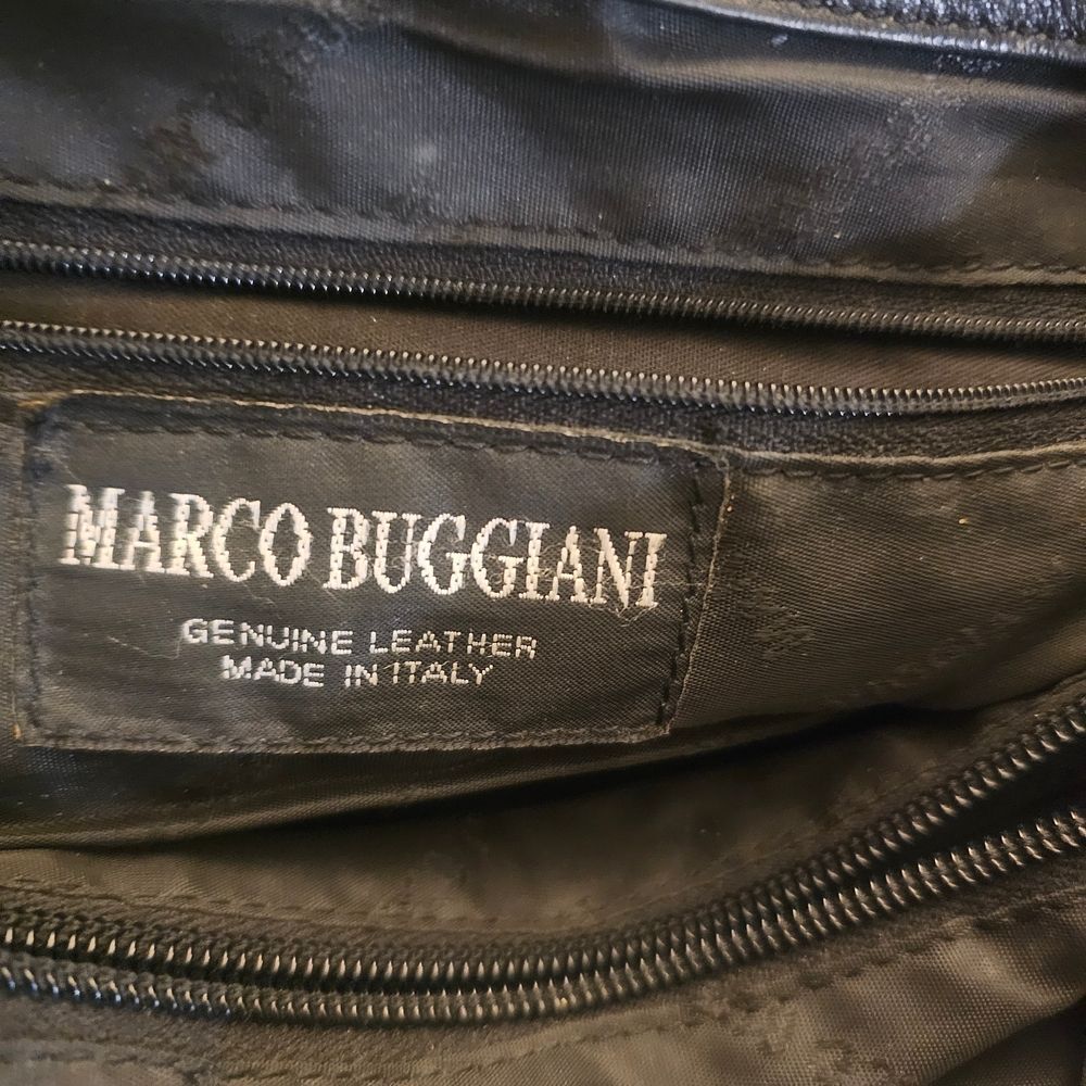 Vintage Authentic Marco Buggiani Italy Black Leather Shoulder Bag Purse - Picture 11 of 15